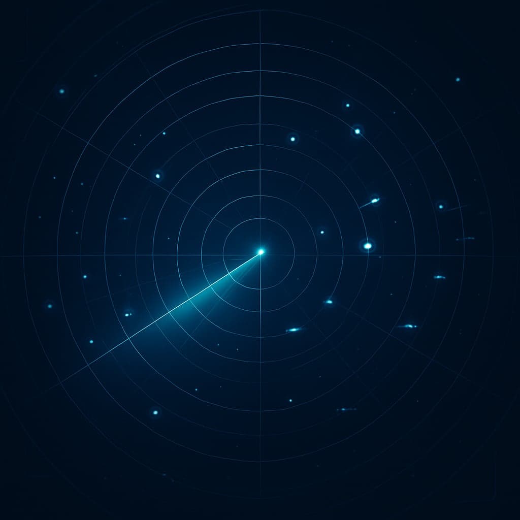 Radar sweep showing tracked vessels