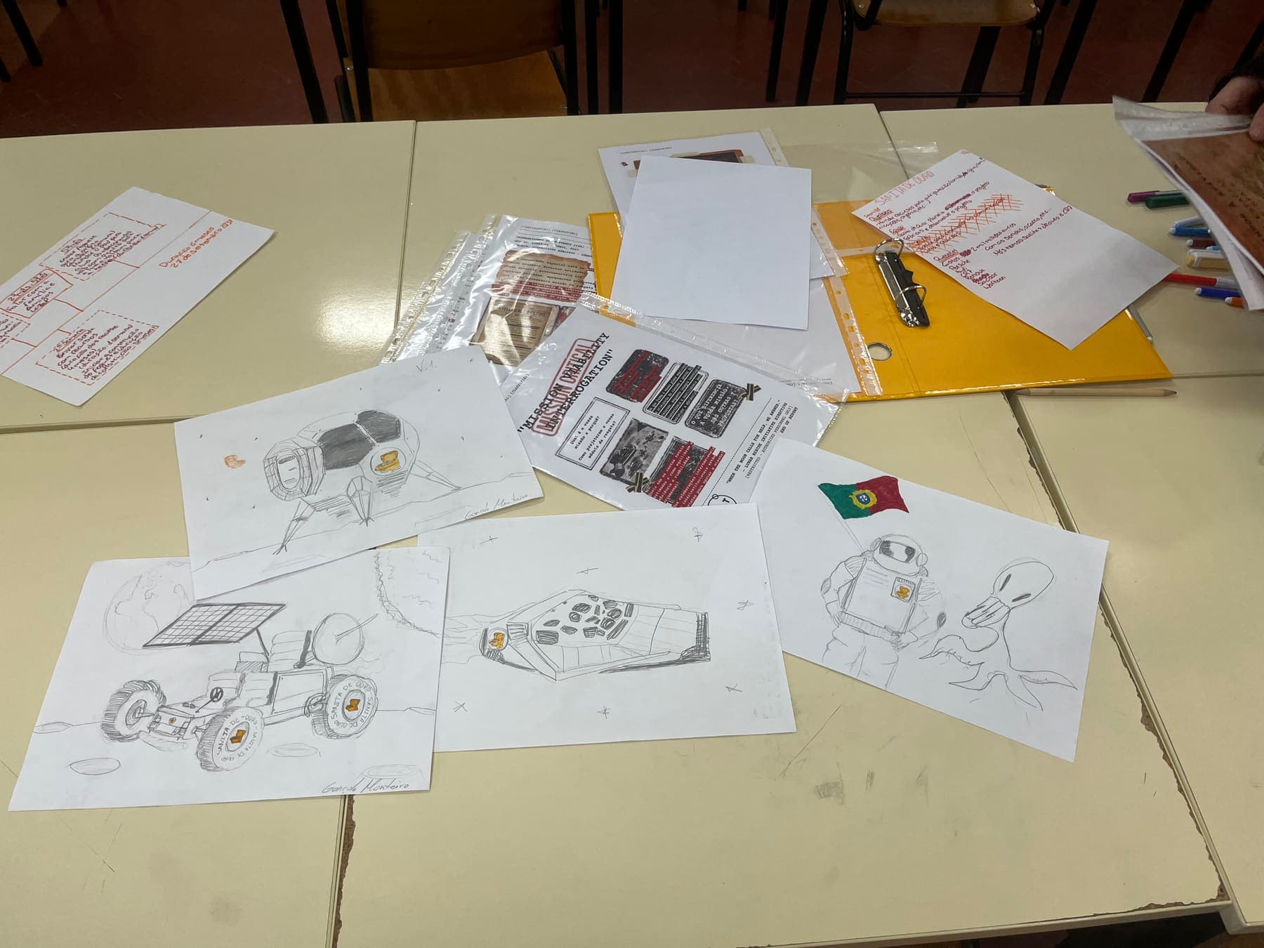 Teams planning a lunar rescue mission – working tables